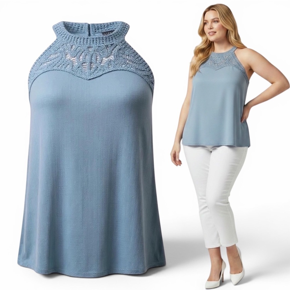 TORRID Goddess Neck Crochet Swing Tank NWT Size 1X